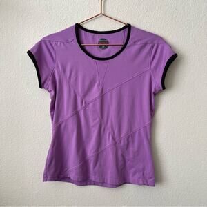 Bolle purple shirt sleeve panel tee T-shirt top black trim